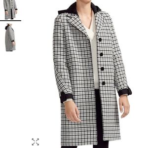 Maje Glani Houndstooth Check Coat